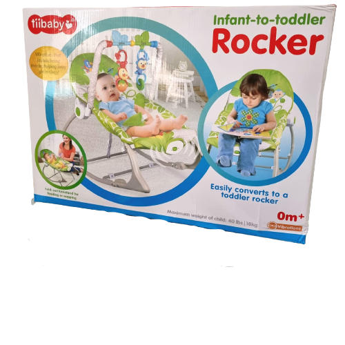 Tiibaby Infant-to-Toddler Rocker - Green | Vibration | 0m - 18KG
