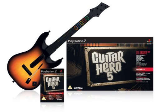 Guitar Hero 5 - Game and Guitar bundle for PS2 - Brand New - Sealed