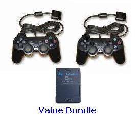 Premium PS2 Contoller Bundle - 2 X Controls & 8MB Memory Card - Brand New - Super Saver POSTAGE