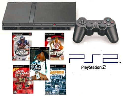 Sony Playstation 2 + Brand New Wireless Controller + 5 Games of YOUR CHOICE