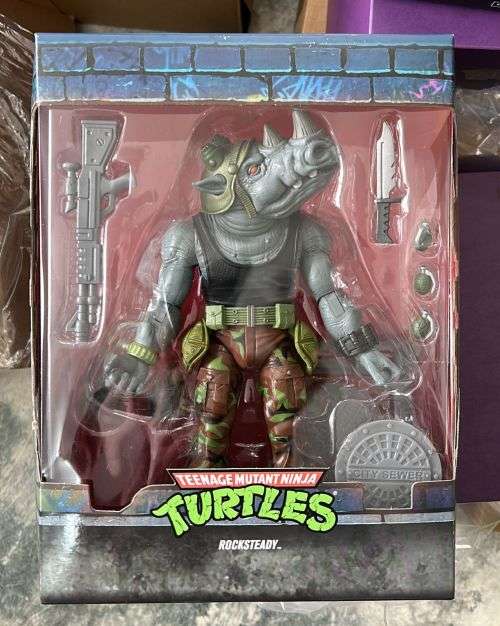 Rocksteady TMNT Teenage mutant ninja turtles vintage Style Super 7 Ultimates Action Figure