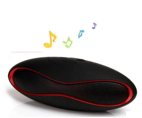 Rugby Shape Portable Bluetooth Speaker + USB Charger - Black or Blue Available