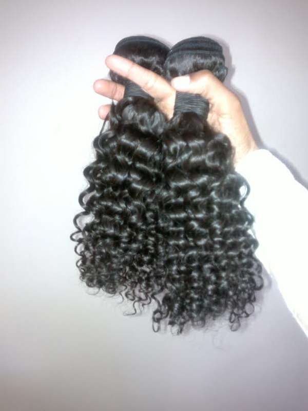2 Bundles 14inch Virgin Mongolian Hair Natural Color Jeri Curl