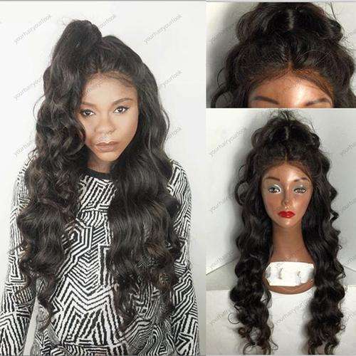 20inch Body wave Peruvian virgin hair front lace wig