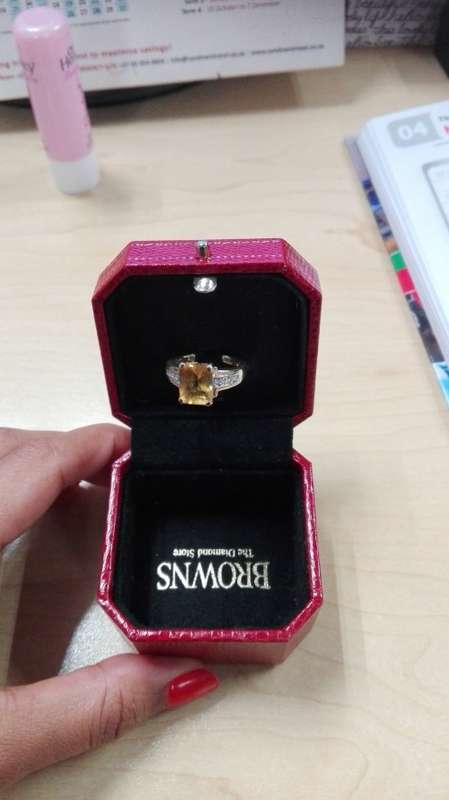 Browns Citrine and Diamond Ring