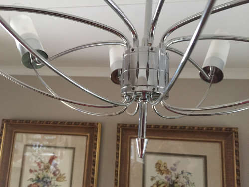 8 Arm Contemporary Stainless Chandelier