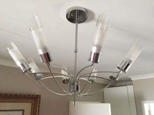 8 Arm Contemporary Stainless Chandelier