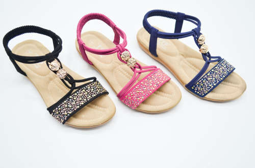 TTP COMFORT BLK9012UPPER RIBBON DESIGNED SLIP ON WOMEN SANDALS