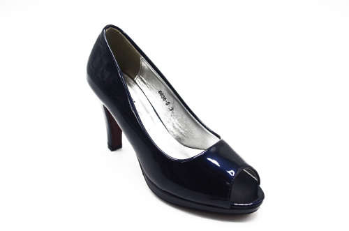 TTP Women Glossy Peep Platform Heels