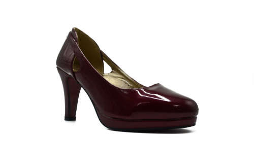 TTP Ladies Side Cut Out Detailed Smart And Glossy Platform Heels