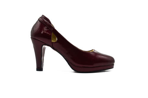 TTP Ladies Side Cut Out Detailed Smart And Glossy Platform Heels