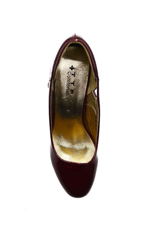 TTP Ladies Side Cut Out Detailed Smart And Glossy Platform Heels
