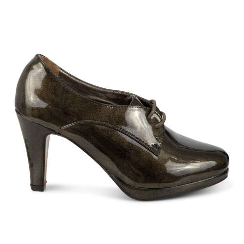 Classic Ladies Glossy Platform Lace-up High Heels