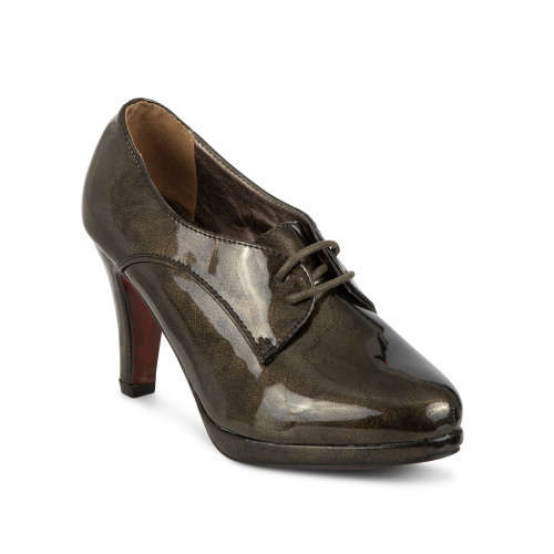Classic Ladies Glossy Platform Lace-up High Heels