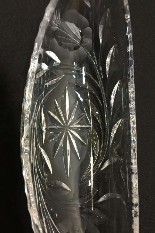19th century Antique rose cut crystal, height - 69 mm , width - 93 mm, long - 238 mm.
