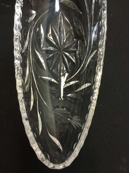 19th century Antique rose cut crystal, height - 69 mm , width - 93 mm, long - 238 mm.