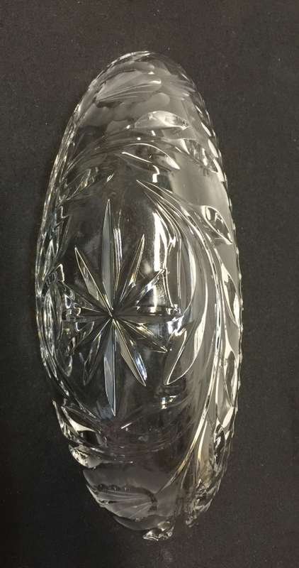 19th century Antique rose cut crystal, height - 69 mm , width - 93 mm, long - 238 mm.