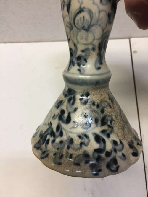 Chinese Antique - Blue and White Candlestick
