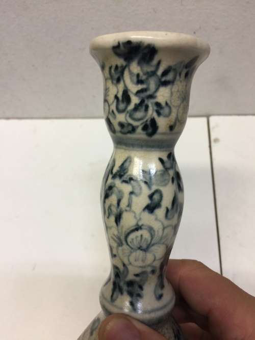Chinese Antique - Blue and White Candlestick