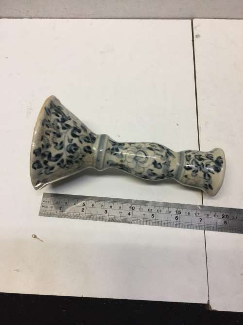 Chinese Antique - Blue and White Candlestick