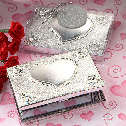 Heart Design Mirror Compact Favours