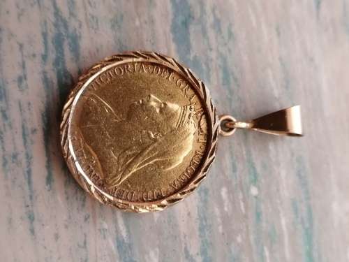 ### 1893 QUEEN VICTORIA full sovereign gold pendant  ###