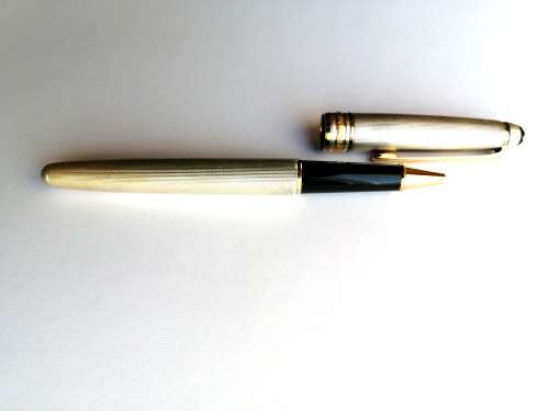 ### MONT BLANC Sterling Silver MEISTERSTUCK Rollerball Pen; No 2 - 75th anniversary###