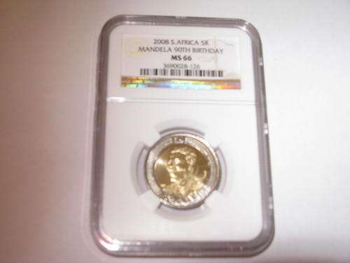 ### 2X MINT STATE 66 (NGC) 2008 MANDELA R5  ###