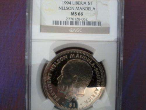 ### NGC graded MS 66 LIBERIA 1994 $1 - a high grade ###
