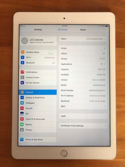 Apple iPad Air 2 | 64gb | Silver | Wifi