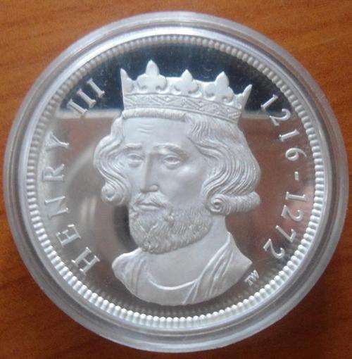 1216 - 1272 KING HENRY III - PROOF COIN. 99.99% PURE SILVER.ENCAPSULATED
