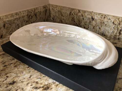Luna Del Mar Porcelain Oval Abalone Bowl in Gift Box - NEW / UNUSED