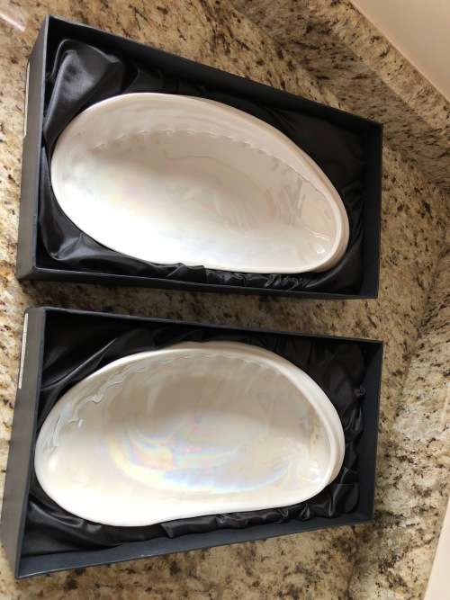Luna Del Mar Porcelain Oval Abalone Bowl in Gift Box - NEW / UNUSED