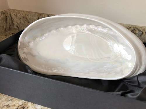 Luna Del Mar Porcelain Oval Abalone Bowl in Gift Box - NEW / UNUSED