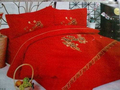 SPRING SPECIAL!  6 piece embroided QUEEN SIZE bed linen set