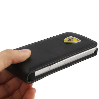 Iphone 5 Ferrari Vertical Flip Leather Case Black