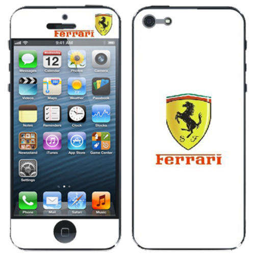 Iphone 5 Ferrari Protective Skin White (Front & Back)