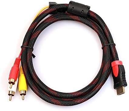 HDMI MALE TO RCA AV AUDIO VIDEO ADAPTER CABLE FOR PS3, PS4, Xbox ONE Wii