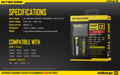 Nitecore Intellicharger i2 v2 universal charger (Li-ion Ni-Mh, Ni-Cd) (i2)