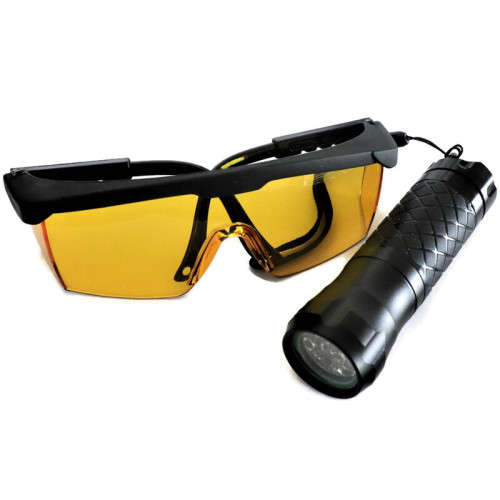 Leak Detector UV Flashlight and Eyeglasses