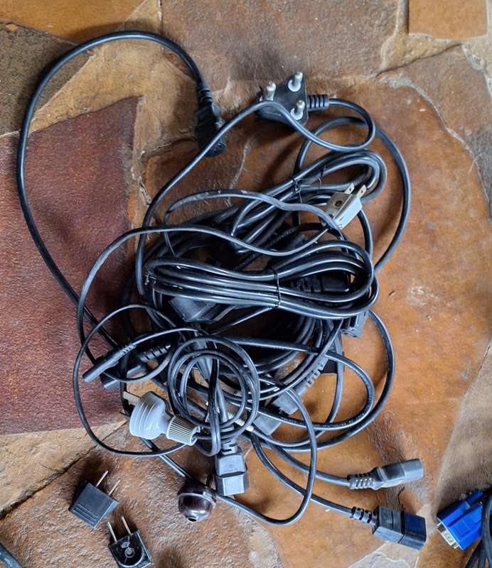 Large bundle of power video and audio cables
