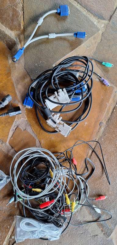 Large bundle of power video and audio cables