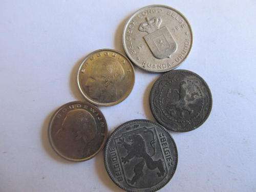Belgium coins x 5