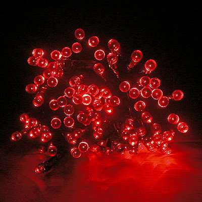 Proxima 100 Red LED 17M Solar Powered Fairy Light Waterproof -- Garden Outdoor Christmas Lights