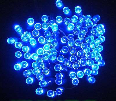 Proxima 100 LED 17M Blue Solar Powered Fairy Light Waterproof -- Garden Outdoor Christmas