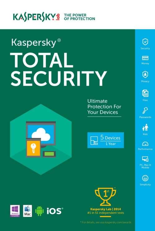 Kaspersky Total Security 2021 (2 Device , +-360 days remaining)  - OVER R400 RETAIL!
