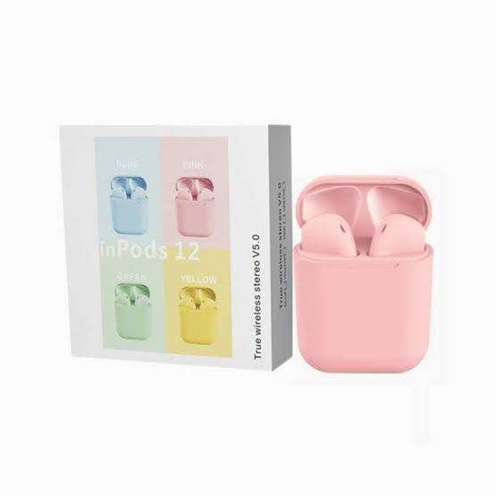 InPods 12 Wireless Bluetooth V5.0 Earphones Pink