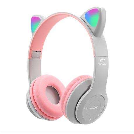 RGB Cat Ear Bluetooth Headset with Micro SD Card Slot