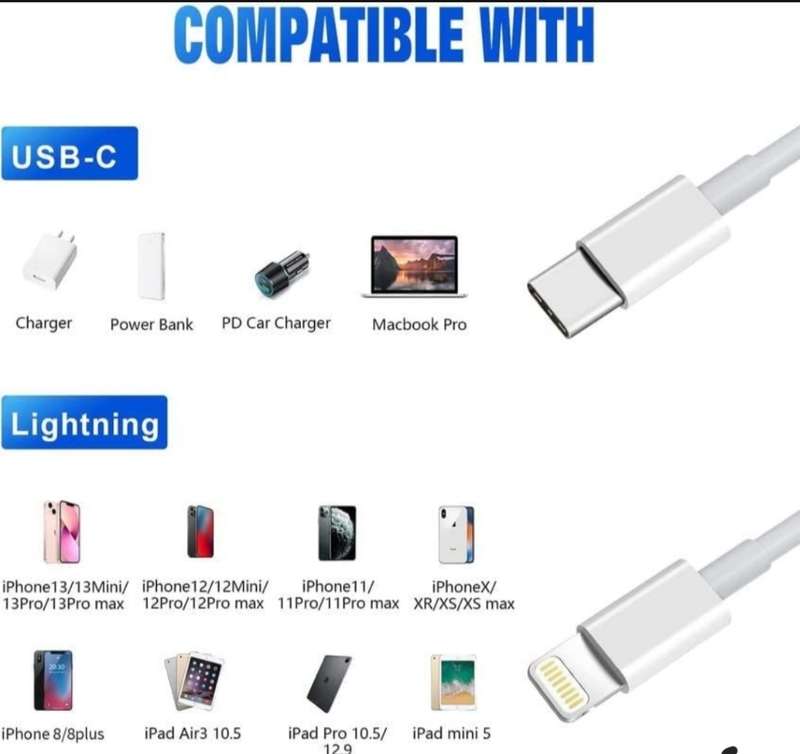 Lightning to USB-C Cable for Apple iPhone (1m)