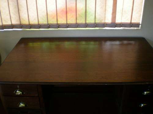 R1 no reserve!!! Partridge wood desk with six drawers.
